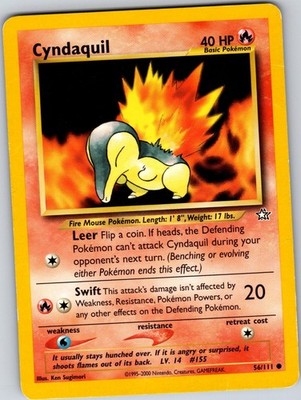 Cyndaquil 56/111 Common Neo Genesis Pokemon Unlimited Heavily Played
