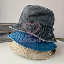 Hot Washed Bucket Hat Travel Sun Beach Cotton Cap Size L/XL/XXL for Large Head