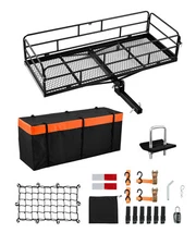 500 lbs Foldable Hitch Mount Cargo Carrier for 2" Receiver with Waterproof Bag