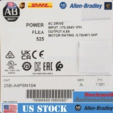 AB 25B-A4P8N104 PowerFlex 525 0.75KW 1HP AC Drive 25BA4P8N104 NEW US Free Tax