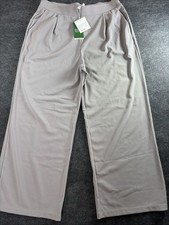 Halara Flex MicroWaffle Wide Leg Pants Gray High Waisted Stretch XL NWT