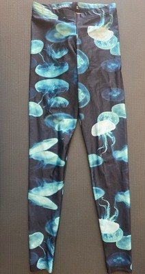 Blackmilk Clothing Leggings Jellyfish Blue Small Museum Made In Australia