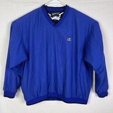 VTG Eddie Bauer Golf EBTEK Windbreaker Mens XL Blue Pullover V Neck Jacket Coat