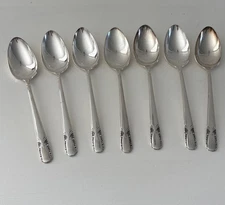 Vintage 1940’s Set Of 7 Wm. Rogers Mfg. Co.Silverplate  Tablespoons