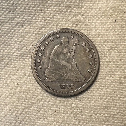 1877 S Seated Liberty Quarter Nice VF Very Fine U.S. 25c Type Coin (BB)
