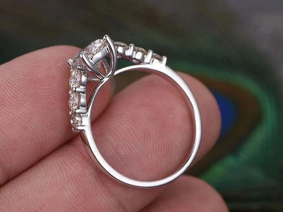 2.20 Ct Round Cut Lab Grown Diamond Wedding Ring 14K White Gold size 6 - Image 4 of 4