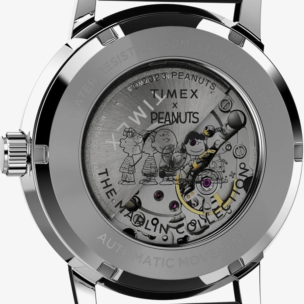 Timex Mens Marlin Automatic x Peanuts Snoopy Flying Ace Leather Watch TW2W49600 image 4