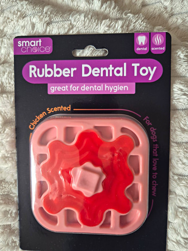 Smart Choice Chicken Scented Dental Dog Chew Toy Small Pink Rubber Nylon