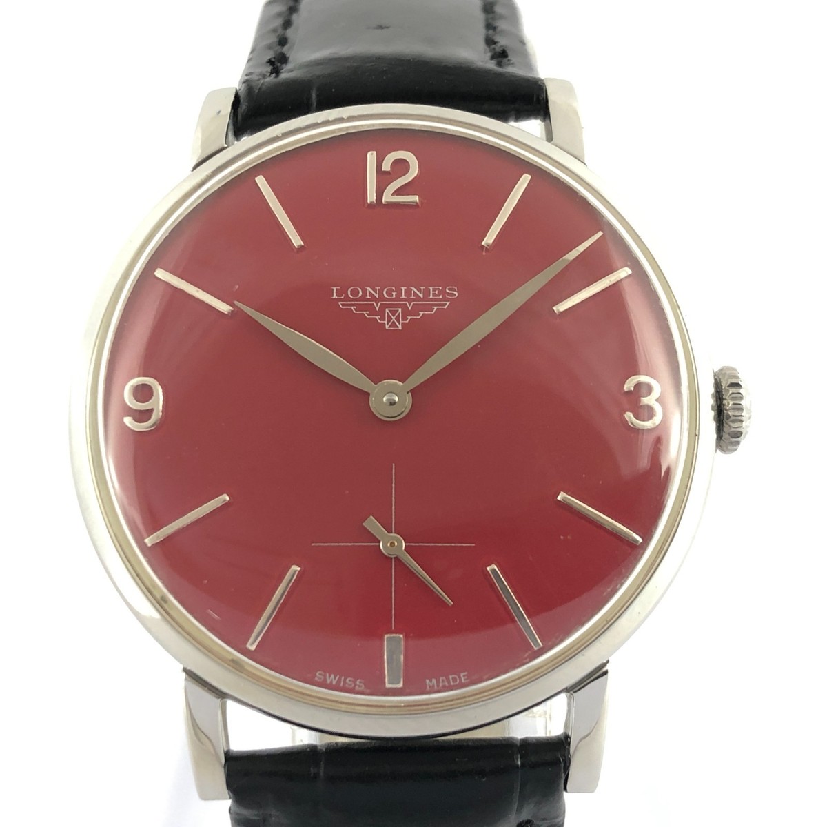 1966' SWISS MADE LONGINES MANUAL WIND 30L NICE BURGUNDY DIAL GENTS
