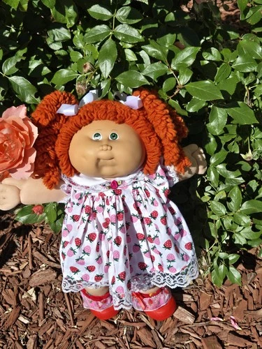 Cabbage Patch Kids Popcorn Hair Doll #14 Headmold Double Pony Handmade Dress
