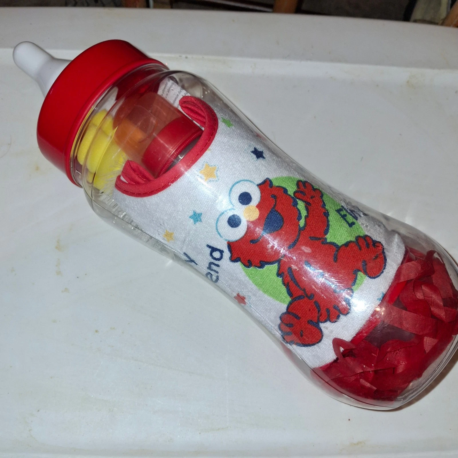 Sesame Beginnings Bottle Bank Gift Set -ELMO 8 Piece Baby kit giant bottle bib