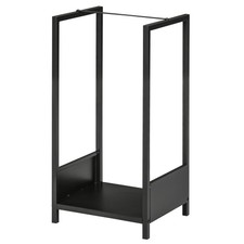 Outsunny Scaffale Portalegna da Interno ed Esterno in Acciaio Nero 39x35x76cm