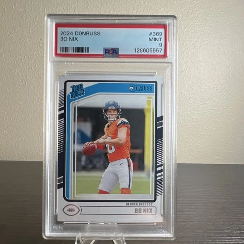 2024 Panini Donruss Rated Rookie Bo Nix #369 PSA 9 Denver Broncos NFL