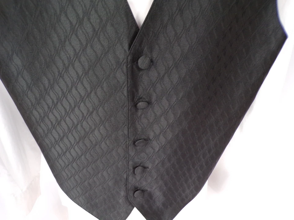 Vintage USA Brandon Michael Vest Mens Large Designer Geometric Weave Lined L24 - Image 3 of 4