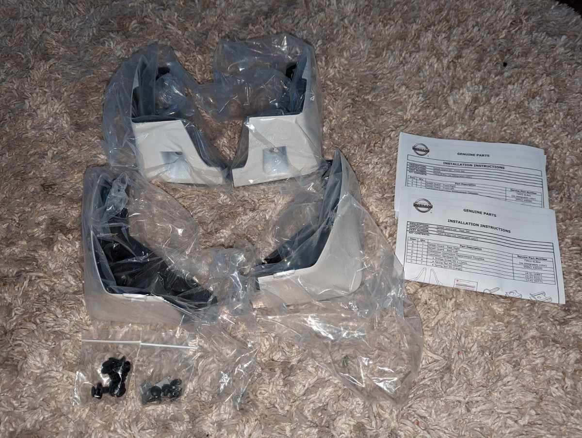 OEM NEW Nissan Sentra Front Rear Set Mud Flap Splash Guard White