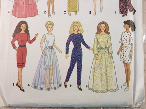 Simplicity 9838 Fashion Doll Clothes Pattern 11.5 UNCUT Wardrobe Evening Vtg 90s - Picture 5 of 8