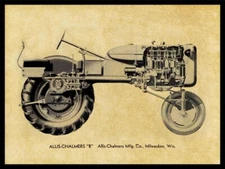 Allis Chalmers Model B Tractor NEW Metal Sign: 12 x 16" Cutaway Side View