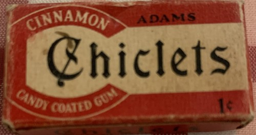 Unopened Vintage Adams Chiclets Chewing Gum Cinnamon Candy Coated Gum 1 Cent