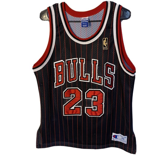 Michael Jordan Chicago Bulls Champion Authentic Pinstripe Jersey GOLD