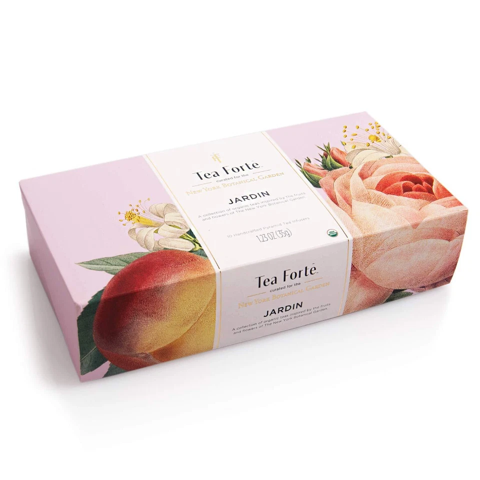 Tea Forté Jardin | 10 Pyramiden-Teebox Bio-Tee Sortiment | Grüner Tee Weißer ... - Bild 2 von 4