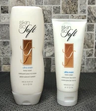 Avon Skin So Soft ULTRA EVEN Body Wash + Hand Cream 2 Piece Set ~ New