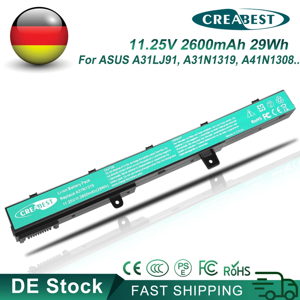 2600mAh A31N1319 A31N1319 Akku Für ASUS F551 F551C F551CA F551M F551MA R512 X451