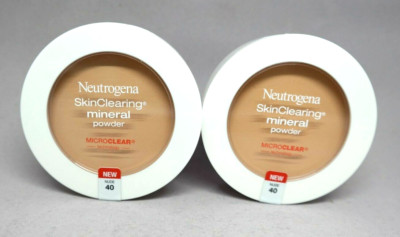 (LOT OF 2) Neutrogena SkinClearing Mineral Powder # 40 NUDE New & Sealed