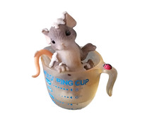 Collectible mouse in measuring cup 2.5 inches tall