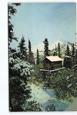 Alaskan Food Cache Hunters Trappers Equipment AK Chrome Postcard Vtg ...