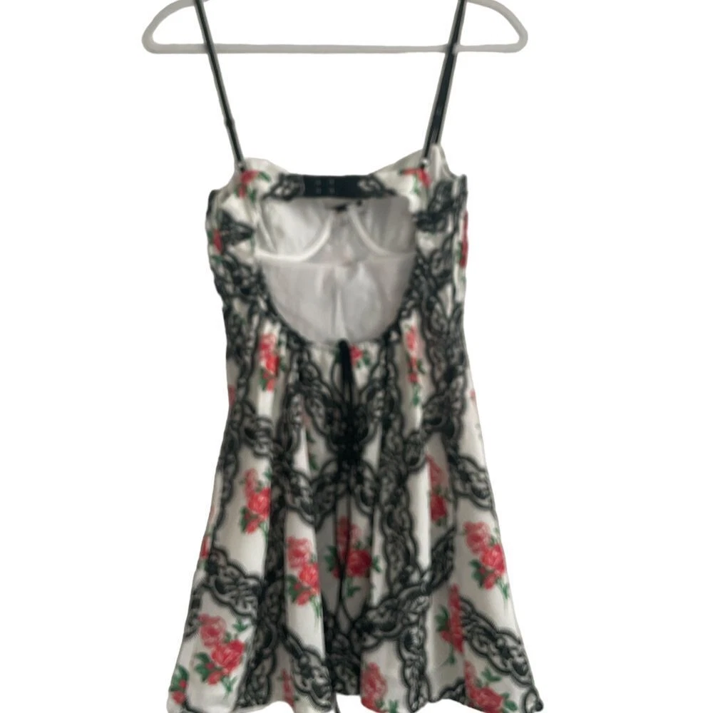 VALENTINO Mini Abito Greta Nuovo For Love and Lemons Taglia Extra Small Nero Pizzo Rose Rosse