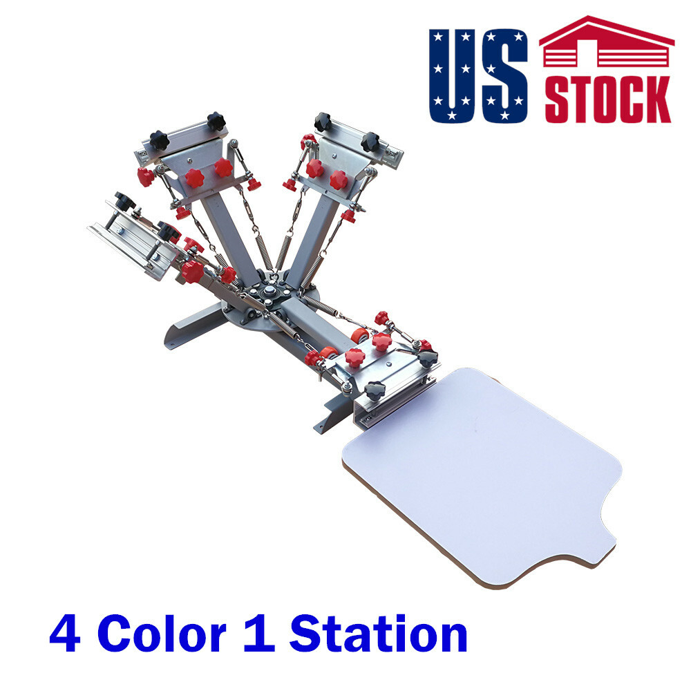 USA-4 Color 1 Station Screen Printing Press Machine T-shirt Printer