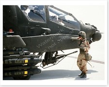 Photo 8 x 10 101ème assaut aérien aéroporté AH-64A hélicoptère Apache désert bouclier
