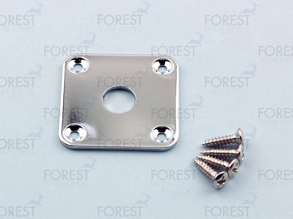 Gibson aftermarket square flat jack plate, HJ015, Chrome with screws eBay