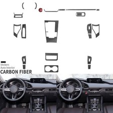 26pcs Real Carbon Fiber Interior Cover Dash Trim Kit For Mazda 3 Axela 2020-2024
