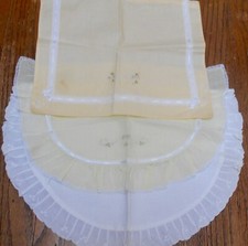 3 BABY PILLOW CASES CIRCA 1950's. 2w/embroideray Charming