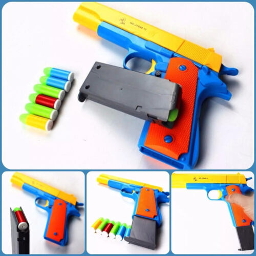 Kids Toy Gun Safe Shooter with Target Kids Safe Toy Gun 1911 Luminous Ammo - Picture 4 of 19