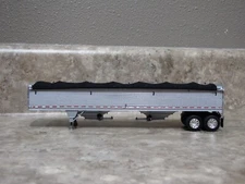 DCP 1/64 Wilson Black Tarp Silver Sides Hopper Bottom Grain Trailer Farm Toy