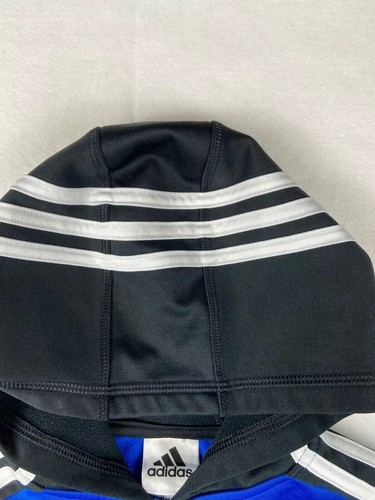 Adidas Sweatshirt Boys Sz 4T Blue Color Block Hoodie Sweatshirt Zip Shirt Youth - Picture 5 of 8