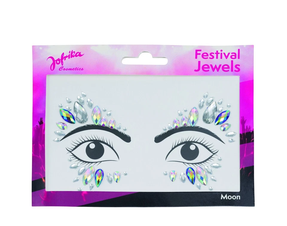 Jofrika Cosmetics 713315 - Festival Jewels Moon, Selbstklebende Steine
