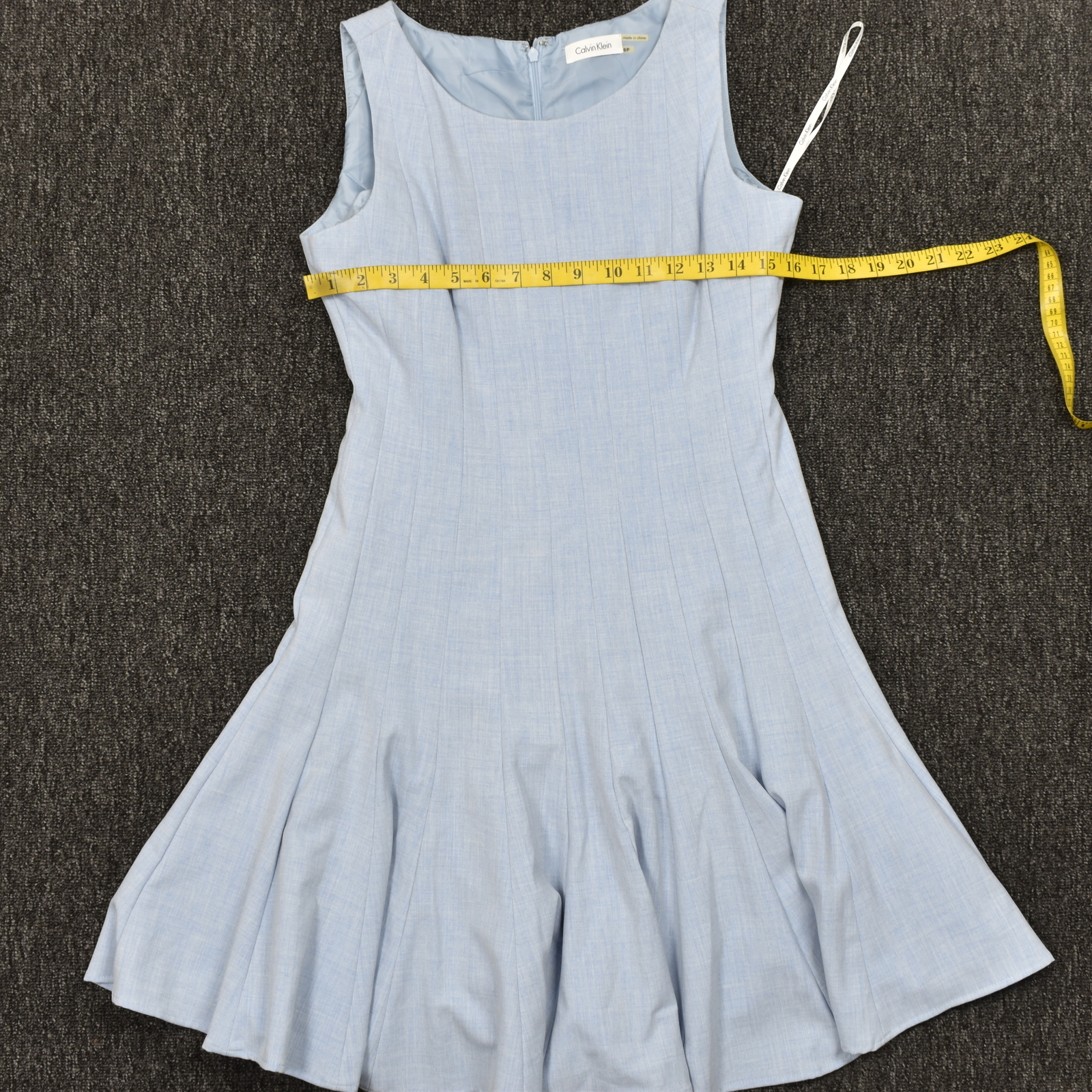 Calvin Klein Women's Size 6P Trapeze u0026 Swing Dress Blue Knee Length Casual  Pol | eBay