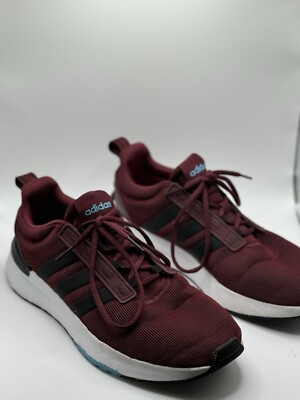 Adidas Mens Cloudfoam Super Red Burgundy Running Training Shoes, Size: 