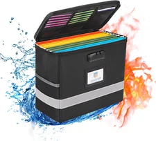 Fireproof File Box with Lock, Document Box Storage Organizer, Suitable for Hangi