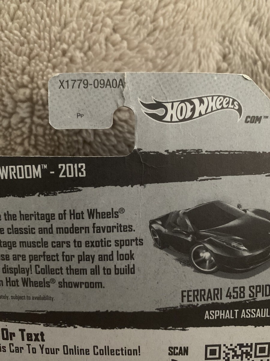 ホットウィールFERRARI 458 SPIDER BLACK INTERIOR 2013 hot wheels #151 Ferrari 458 Spider VHTF black interior