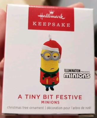 2022 Hallmark Keepsake Miniature Ornament A Tiny Bit Festive Minions NIB NEW IN 