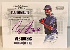 Wes Rogers 2018 Onyx Platinum Elite Purple Ink on-card Autograph Auto #'d 6/10