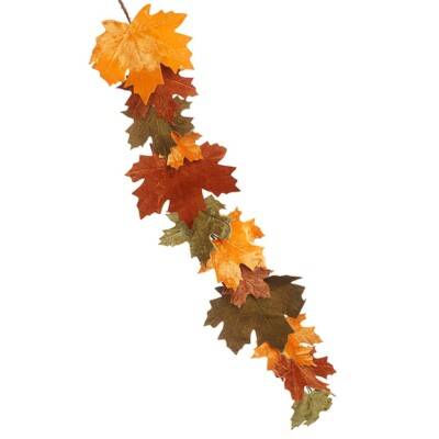 Samtstoff Herbst Ahornblatt Girlande 150 cm/60 cm lang
