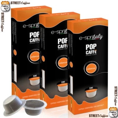 POP CAFFÈ 100 Cialde Capsule Caffè Pop E-Spritaly Miscela Intenso Compatibili Caffitaly