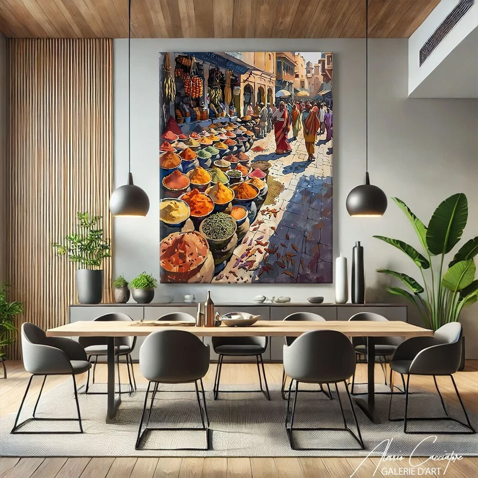 Large Wall Decor Oriental Moroccan Wall Art Arabic Painting Traditional Prints - Imagem 4 de 4