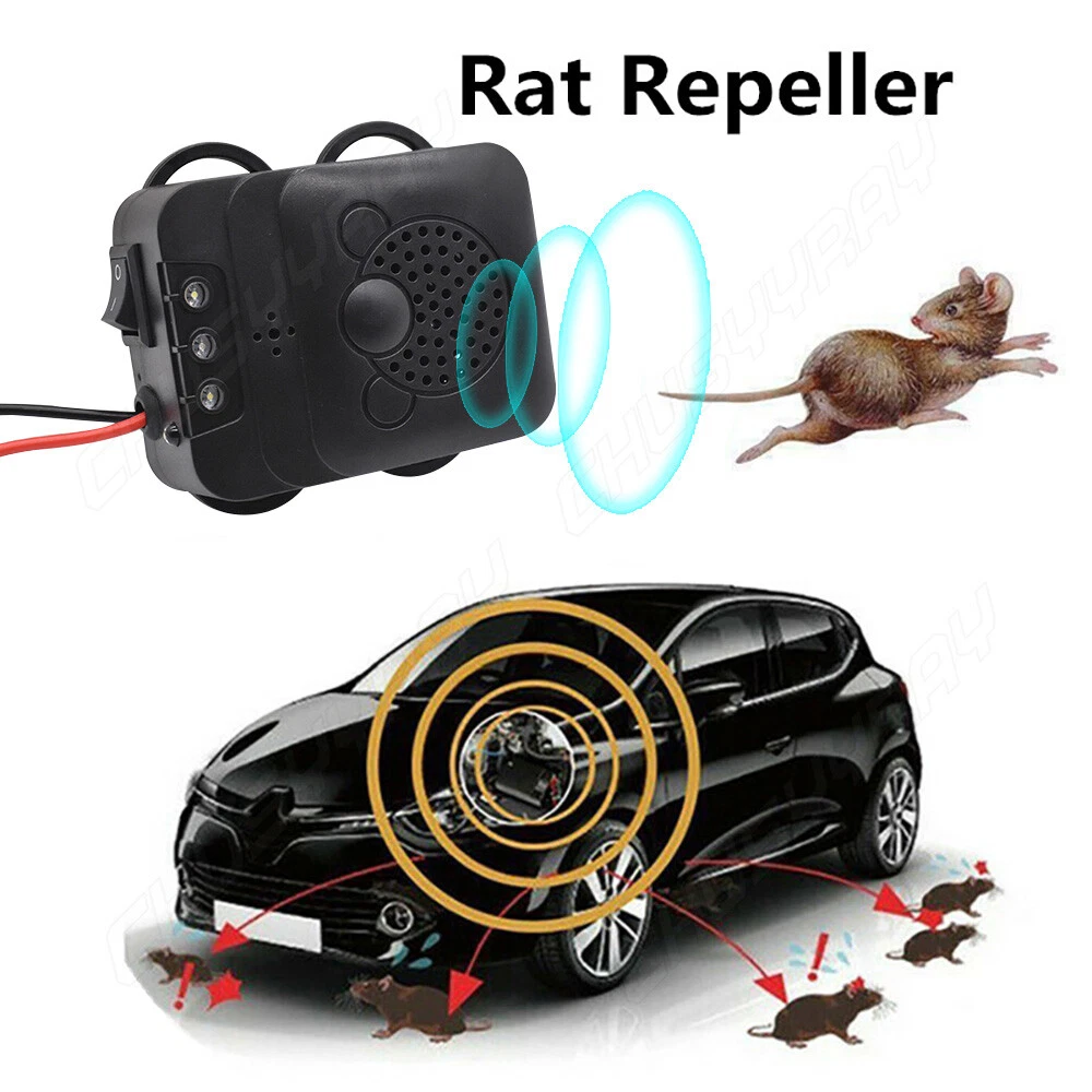 Car Vehicle Ultrasonic Mouse Repeller Rat Rodent Pest Animal Deterrent 12V 24V