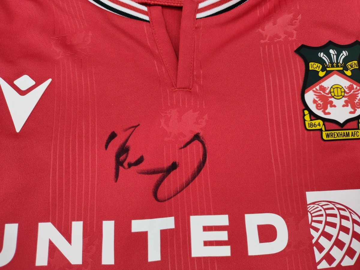 Rob Mcelhenney Signed Jersey Wrexham AFC EFL BAS COA Beckett Actor
